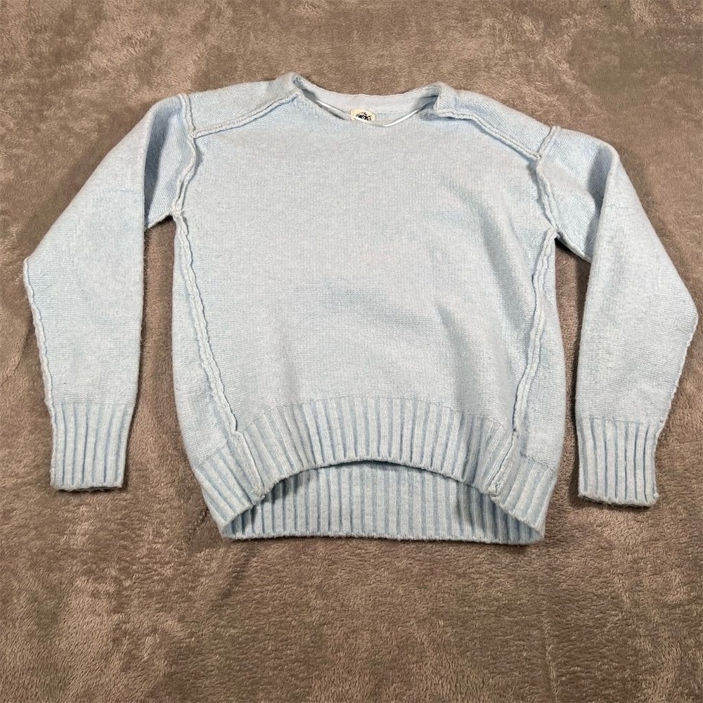 We The Free Women's Tunic Sweater Size S Light Blue Thicker Longer Sleeve